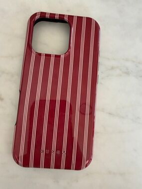 Burga iPhone 16 Pro Red Striped Protective Phone Case